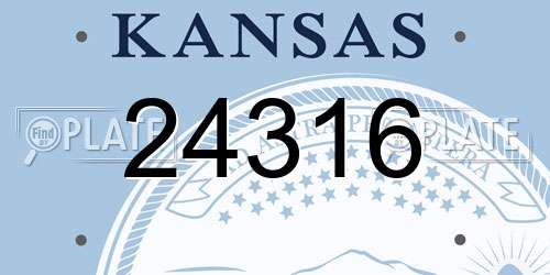 24316 Kansas License Plate