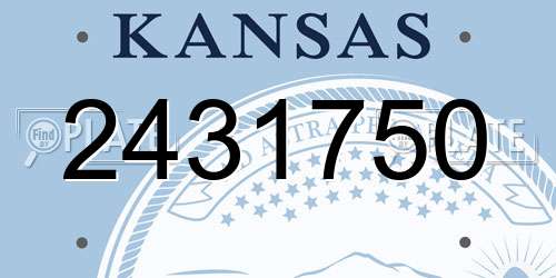 2431750 Kansas License Plate