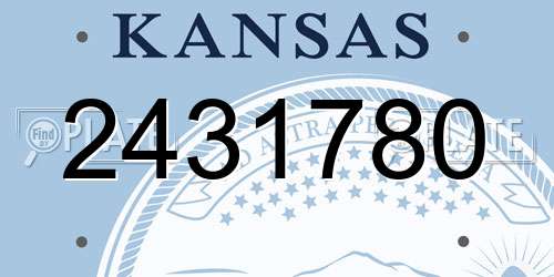 2431780 Kansas License Plate
