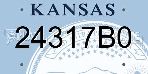 24317B0 Kansas License Plate
