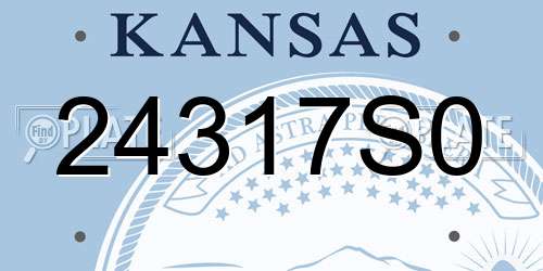24317S0 Kansas License Plate