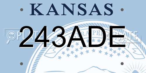 243ADE Kansas License Plate