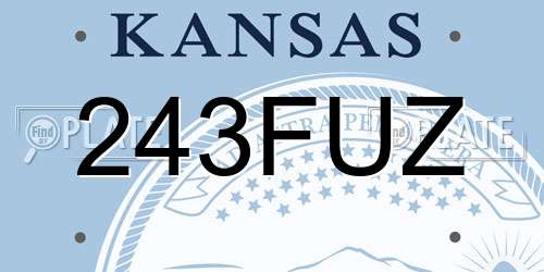 243FUZ Kansas License Plate