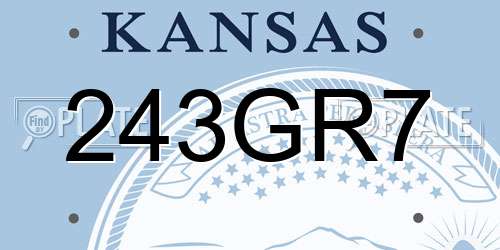 243GR7 Kansas License Plate
