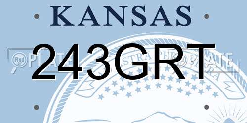 243GRT Kansas License Plate