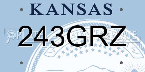 243GRZ Kansas License Plate