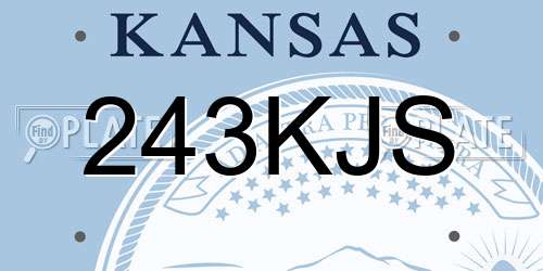 243KJS Kansas License Plate