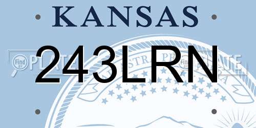 243LRN Kansas License Plate