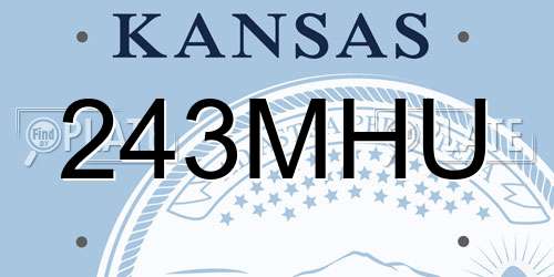 243MHU Kansas License Plate