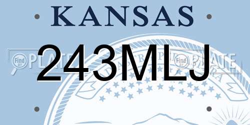 243MLJ Kansas License Plate