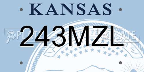 243MZL Kansas License Plate