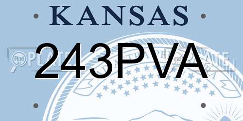 243PVA Kansas License Plate