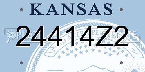 24414Z2 Kansas License Plate
