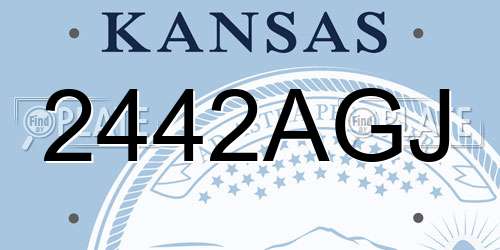 2442AGJ Kansas License Plate