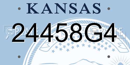 24458G4 Kansas License Plate