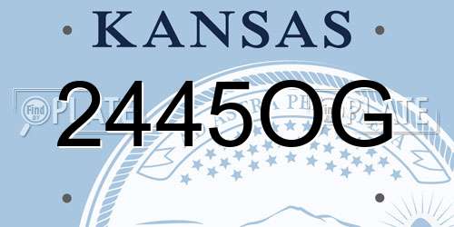 2445OG Kansas License Plate