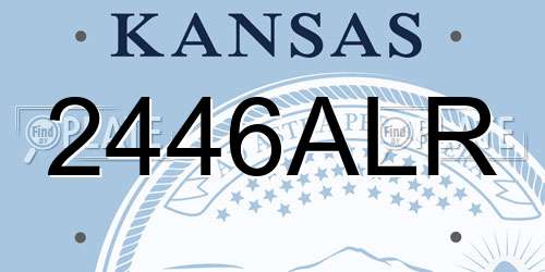 2446ALR Kansas License Plate