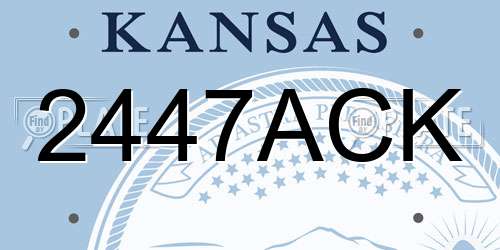 2447ACK Kansas License Plate