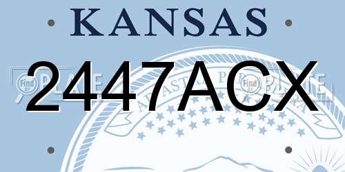2447ACX Kansas License Plate