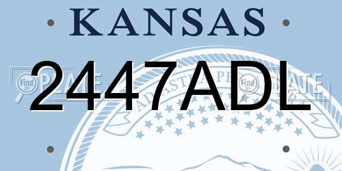 2447ADL Kansas License Plate