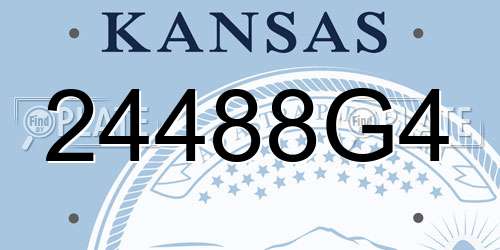 24488G4 Kansas License Plate