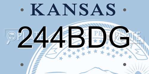 244BDG Kansas License Plate
