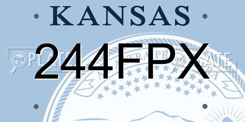 244FPX Kansas License Plate