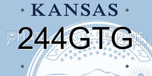 244GTG Kansas License Plate