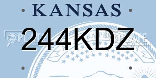 244KDZ Kansas License Plate