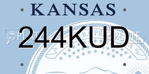 244KUD Kansas License Plate