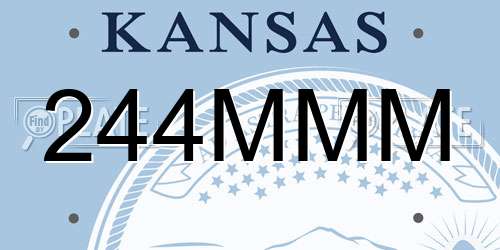 244MMM Kansas License Plate