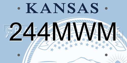 244MWM Kansas License Plate