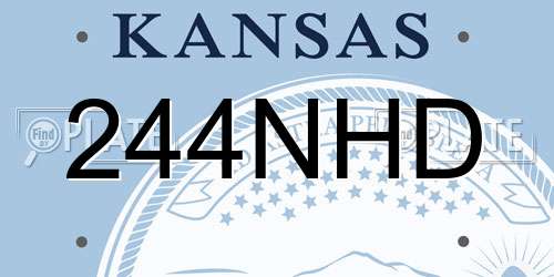 244NHD Kansas License Plate