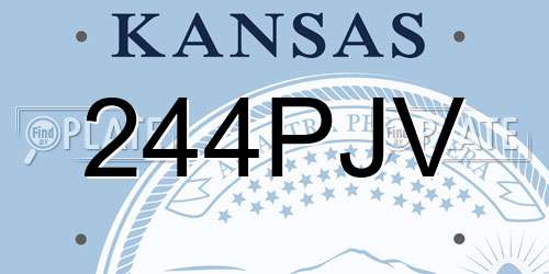 244PJV Kansas License Plate