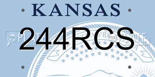 244RCS Kansas License Plate