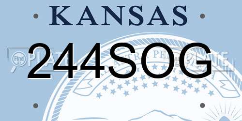 244SOG Kansas License Plate
