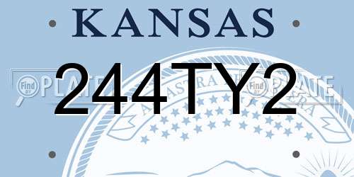 244TY2 Kansas License Plate