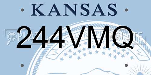 244VMQ Kansas License Plate