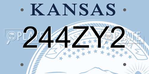 244ZY2 Kansas License Plate