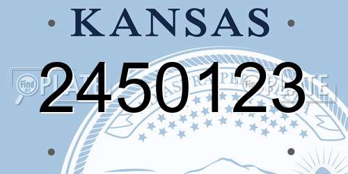 2450123 Kansas License Plate