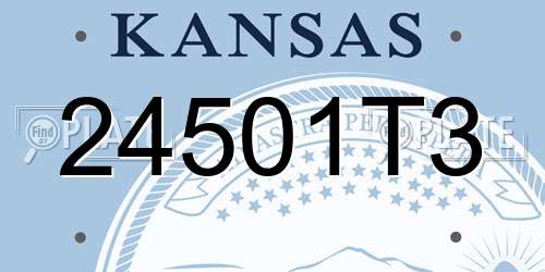 24501T3 Kansas License Plate