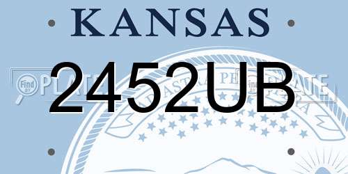 2452UB Kansas License Plate