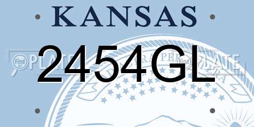 2454GL Kansas License Plate