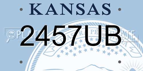 2457UB Kansas License Plate