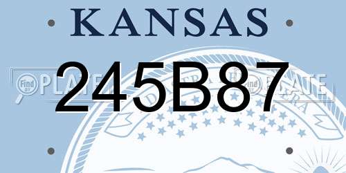 245B87 Kansas License Plate