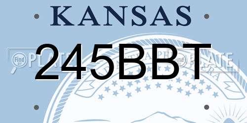 245BBT Kansas License Plate
