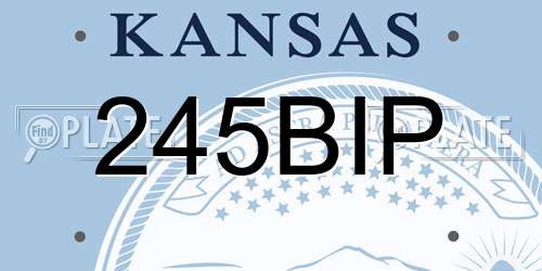 245BIP Kansas License Plate