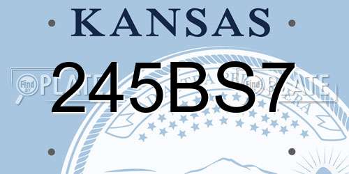245BS7 Kansas License Plate