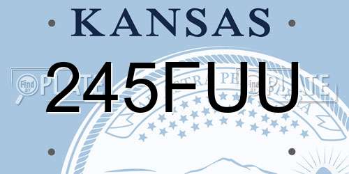 245FUU Kansas License Plate