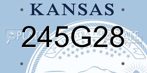 245G28 Kansas License Plate